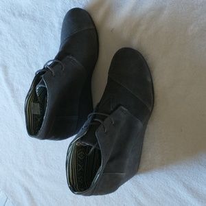 Toms Suede Lace Up Wedge Boot